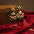 Emerald Polki Chandelier Earrings
