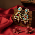 Ruby Turquoise Chandelier Earrings