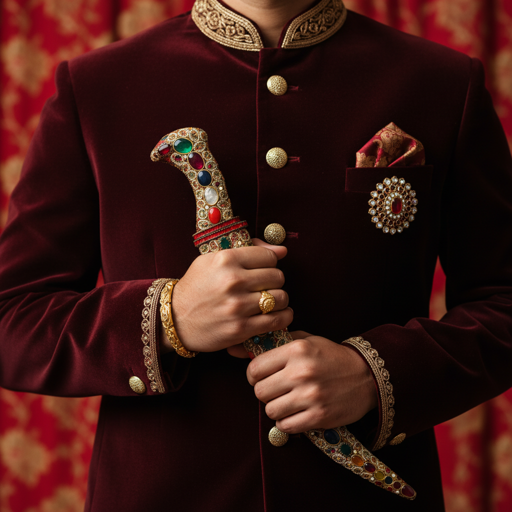 Ornate Gemstone Dagger Scabbard
