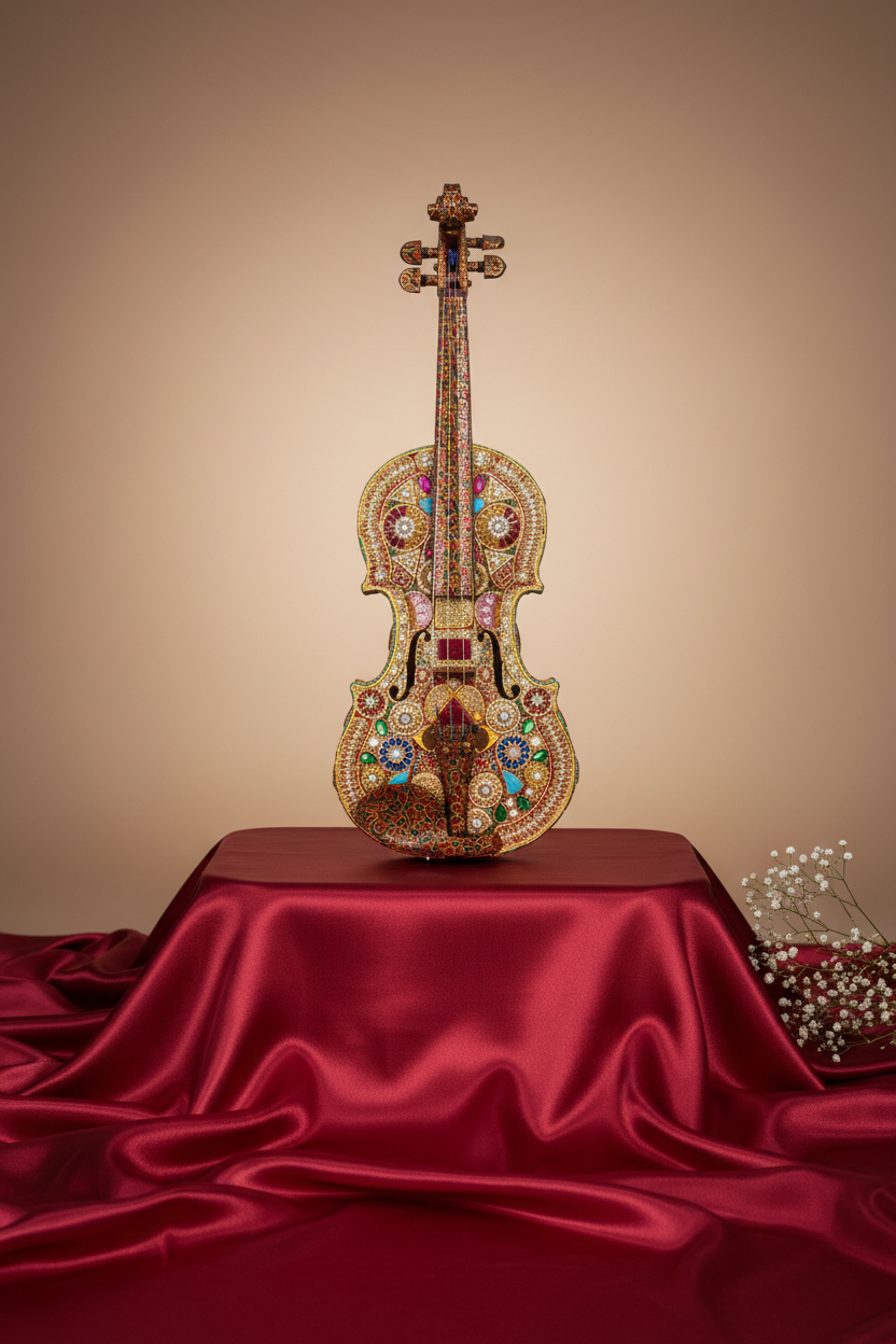 Ornate Jeweled Violin