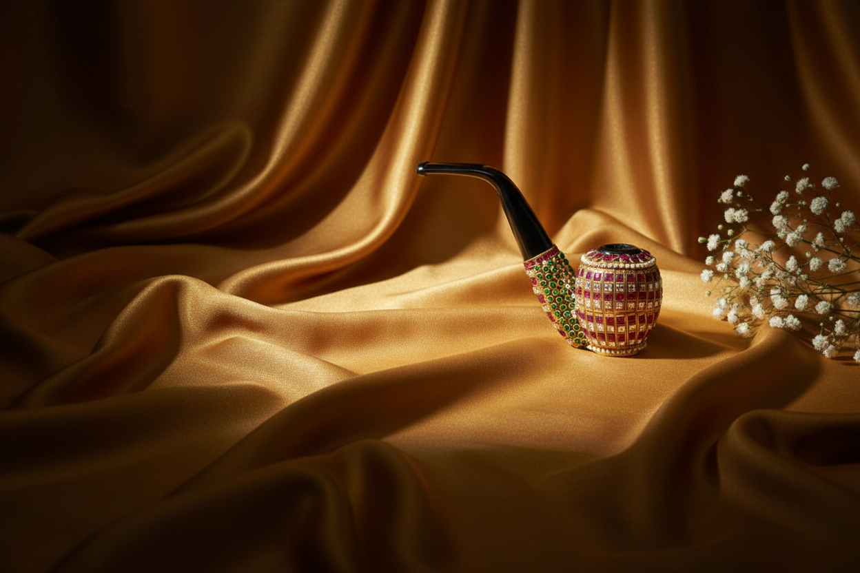Luxury Gemstone Embellished Tobacco Pipe