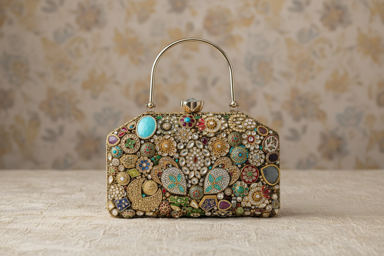 Traditional Jeweled Bridal & Evening Clutch