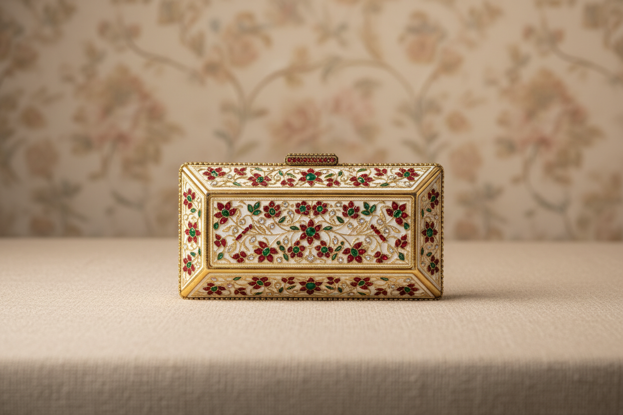 Jeweled Floral Evening Clutch