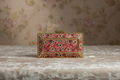 Pink Embroidered Stone-Embellished Clutch