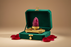 Ruby Ganesha Idol on Gold Plated Base