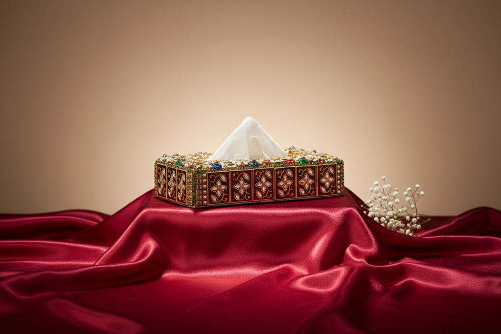 Ornate Jeweled Tissue Box Cover