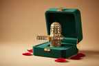 Ornate Gold & Kundan Shiva Lingam Idol