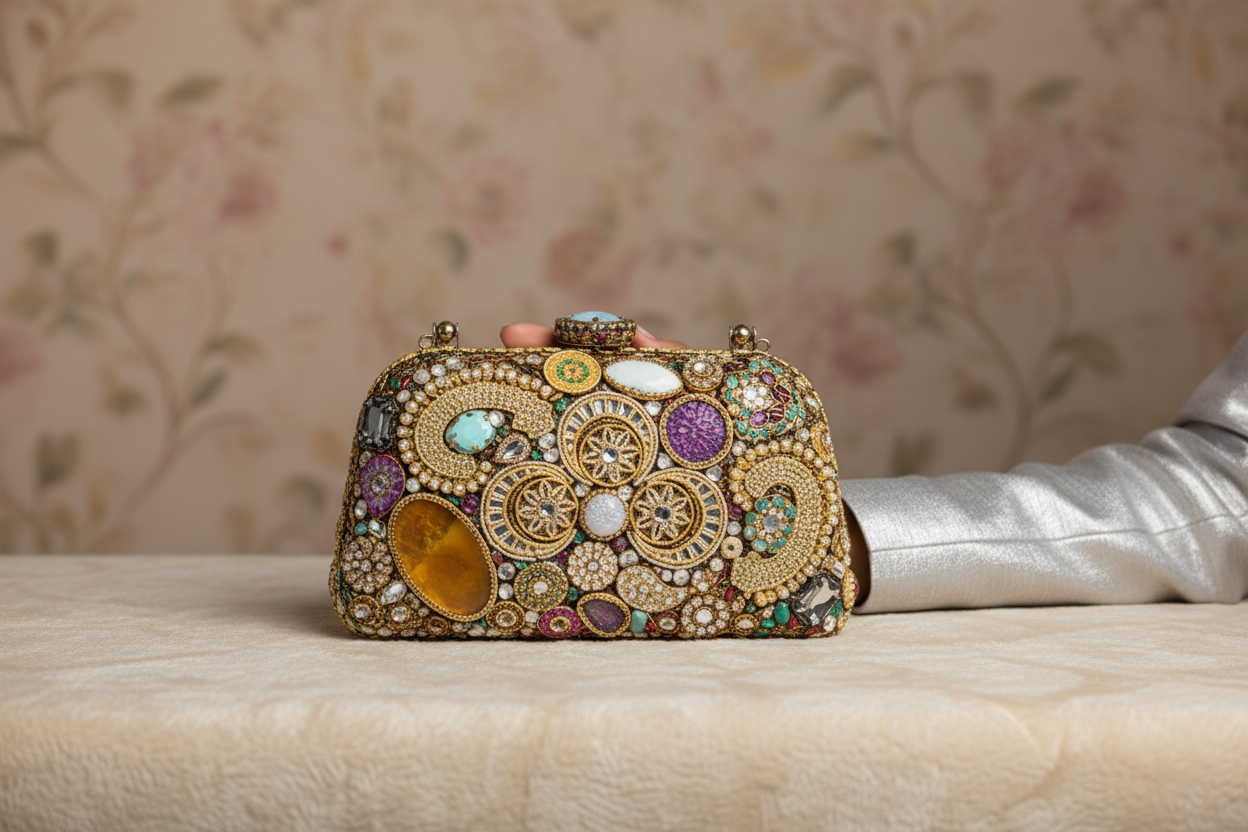 Ornate Gemstone Clutch