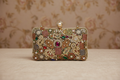 Embellished Gemstone & Kundan Clutch with Chain