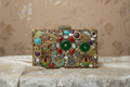 Multi-Color Ornate Gemstone Clutch Bag