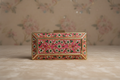 Pink Floral Embellished Box Clutch
