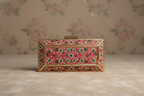 Pink Floral Embellished Box Clutch