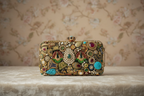 Ornate Gemstone & Enamel Embellished Clutch