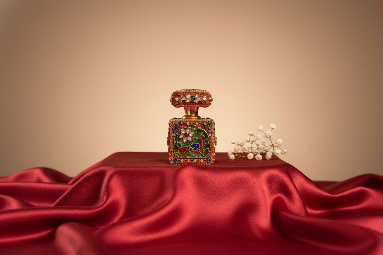 Ornate Gemmed Itar Perfume Bottle