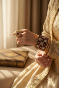Regal Ruby & Kundan Gold-Toned Bangle