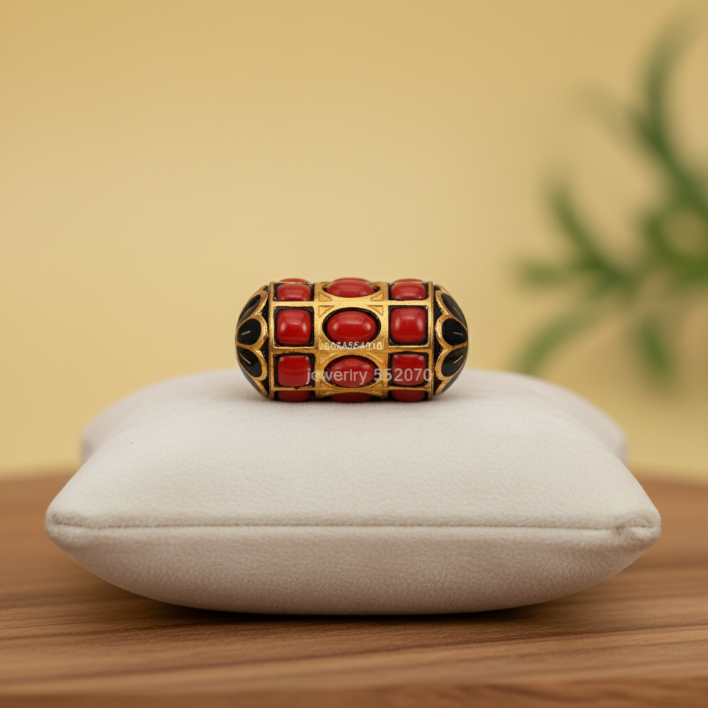 Red Golden Spacer Bead