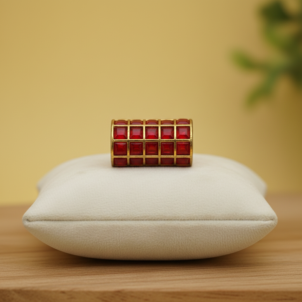 Red Coral Gold Bead