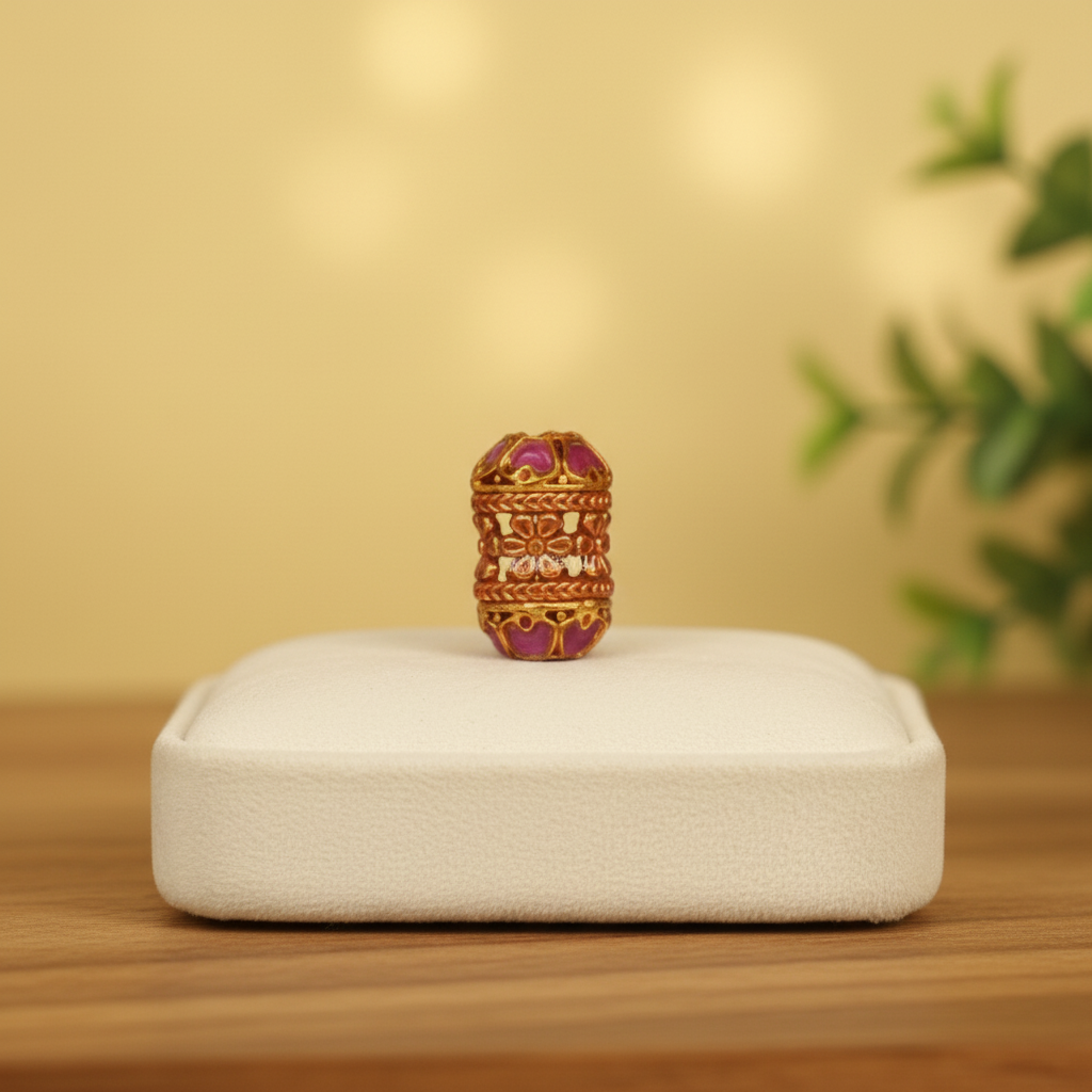 Gold Barrel Design Bead