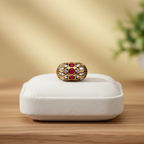 Ruby Polki Gold Bead
