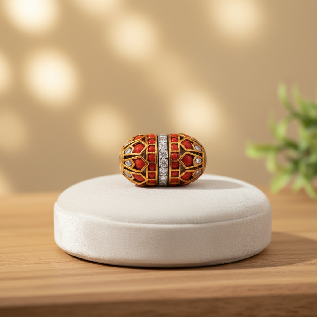 Red Coral Designer Bead