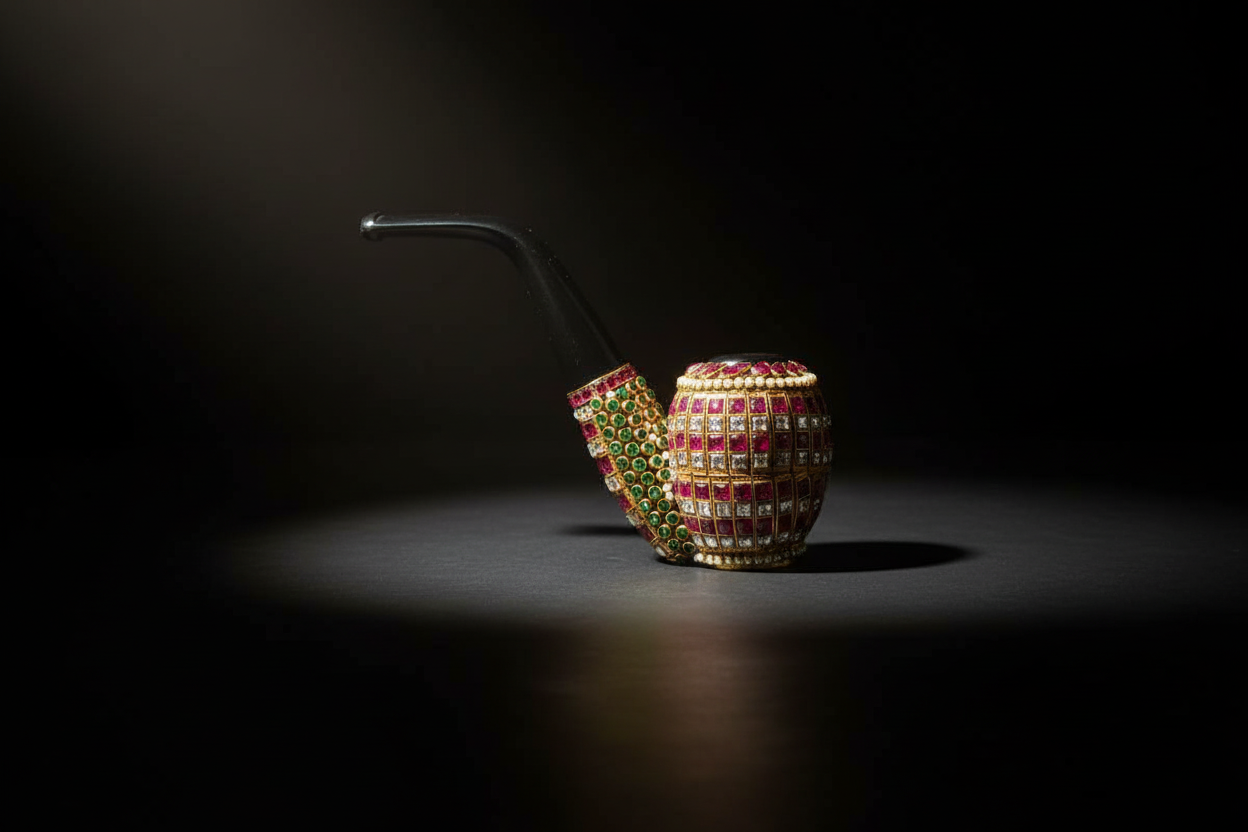 Luxury Gemstone Embellished Tobacco Pipe