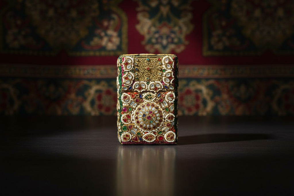 Ornate Jeweled Cigarette Box