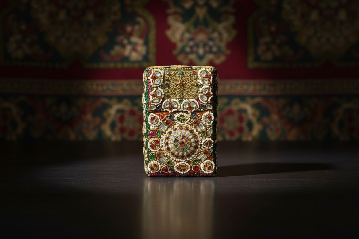 Ornate Jeweled Cigarette Box