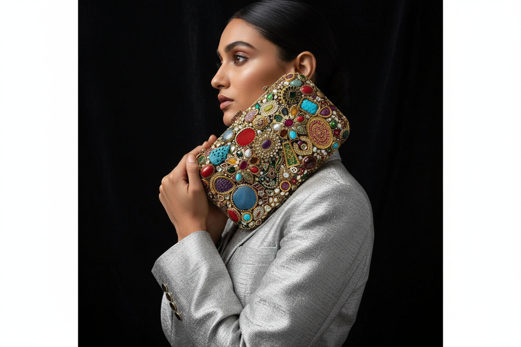 Handcrafted Jeweled Clutch Bag