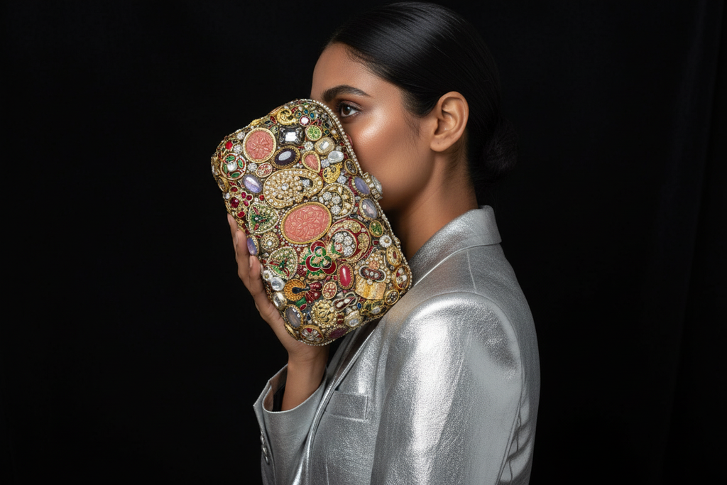 Ornate Embellished Jewel Clutch