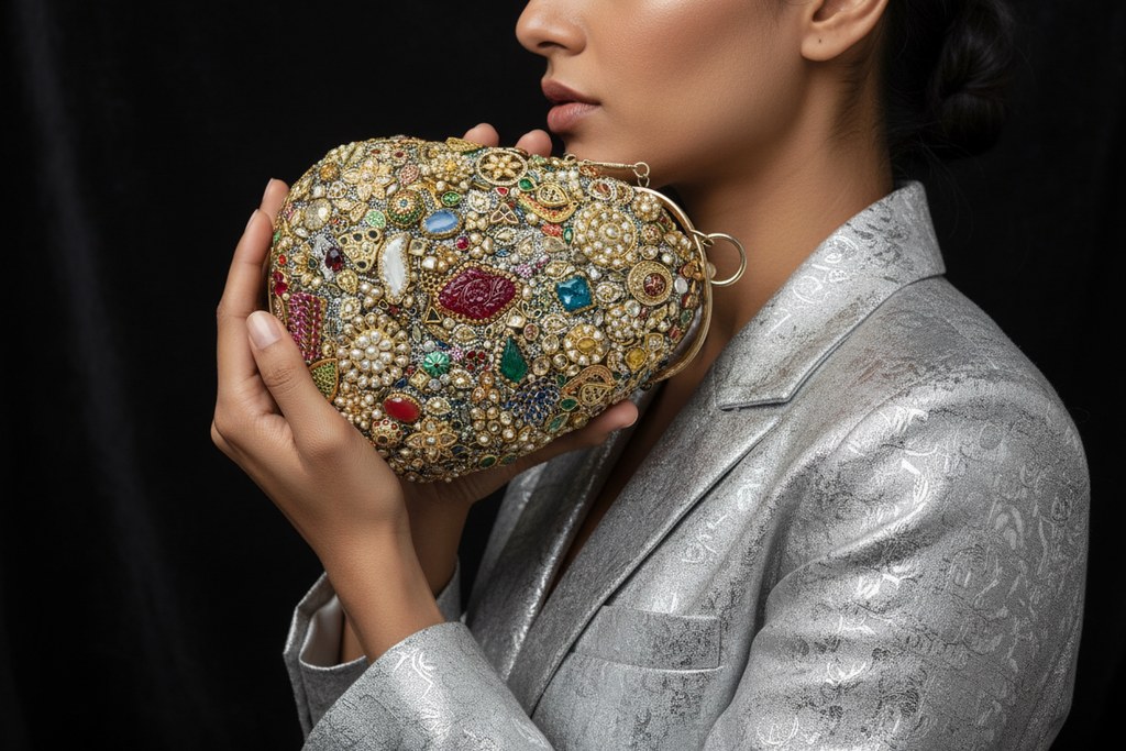 Ornate Jeweled Embellished Clutch Bag