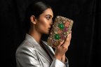 Multi-Gemstone Embellished Box Clutch