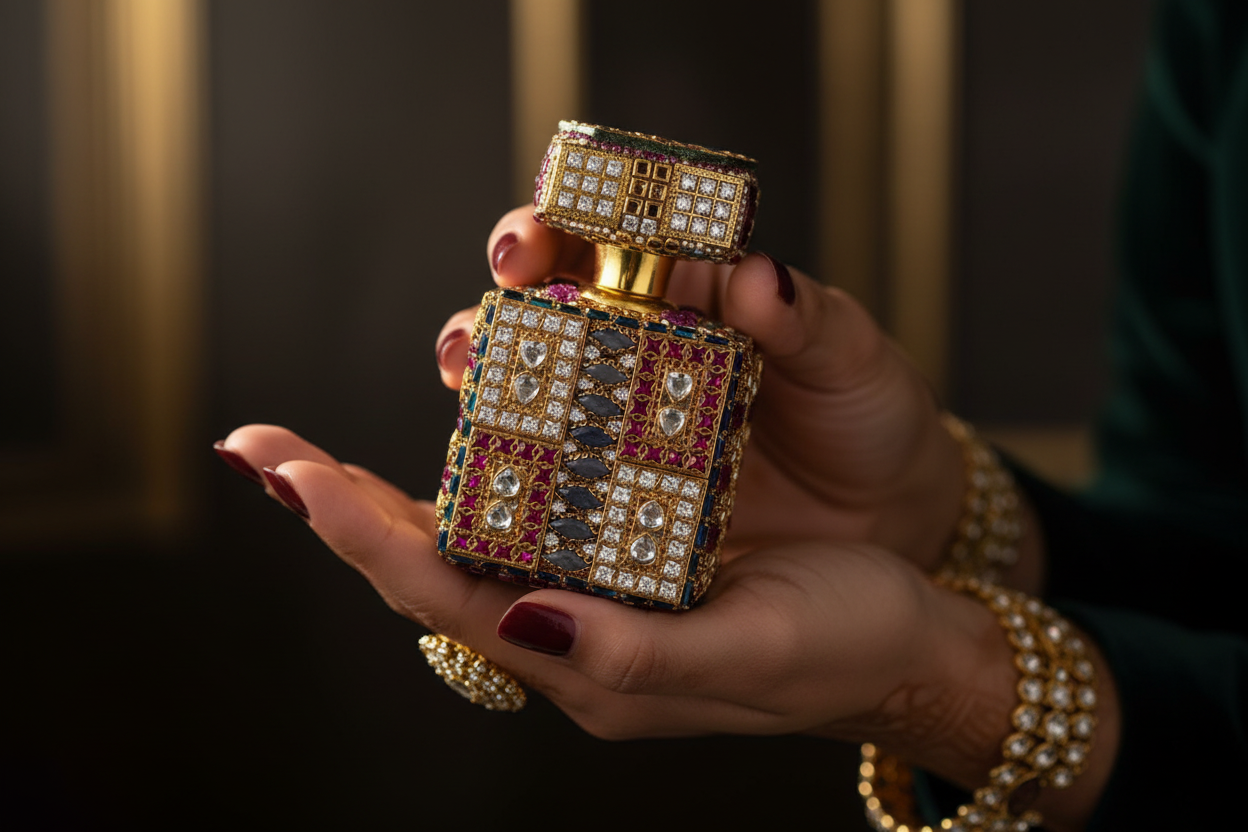 Ornate Jeweled Perfume Bottle