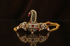 Traditional Indian Kalgi with Multi-Color Gemstones