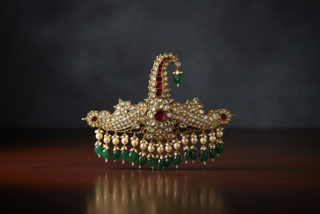 Regal Polki, Ruby & Emerald Kalgi