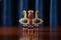 Traditional Gold Kalgi with Gemstone Embellishments