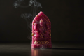 Natural Ruby Goddess Idol with Gold Accents