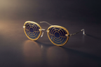 Dior Gold Grid Round Sunglasses