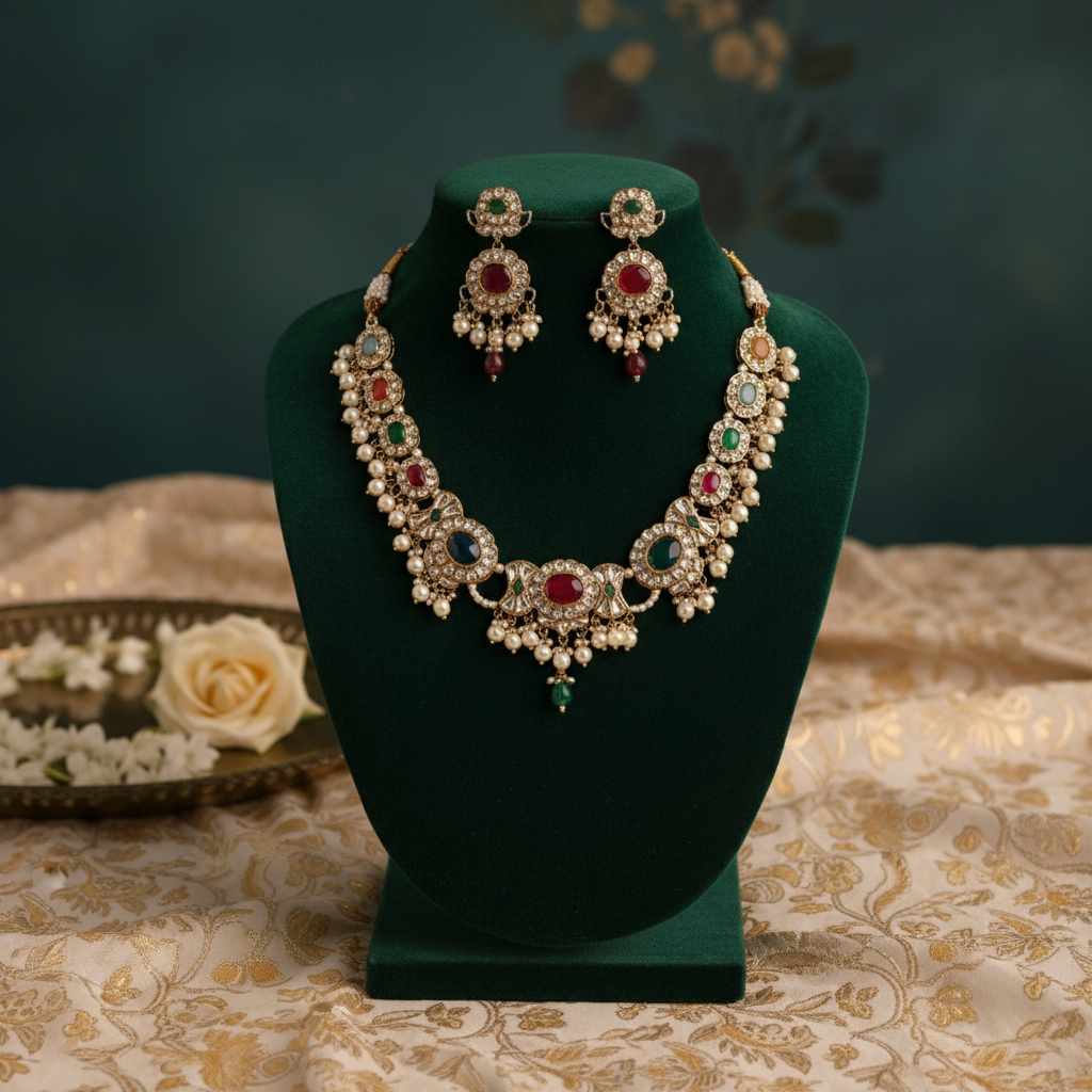 Multi-Stone Pearl Jewellery Set By Fluorite