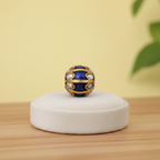 Blue Enamel Metal Bead