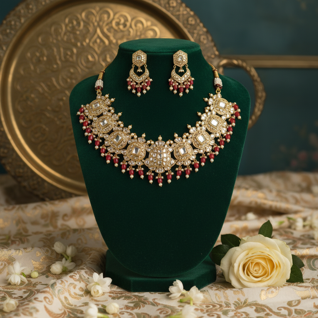 Kundan Pearl Choker Set By Fluorite