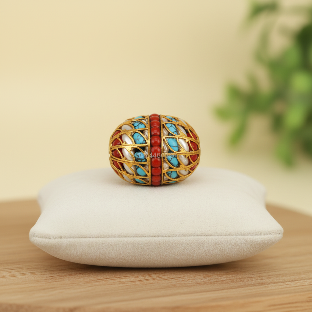 Ornate Gold Multicolor Oval
