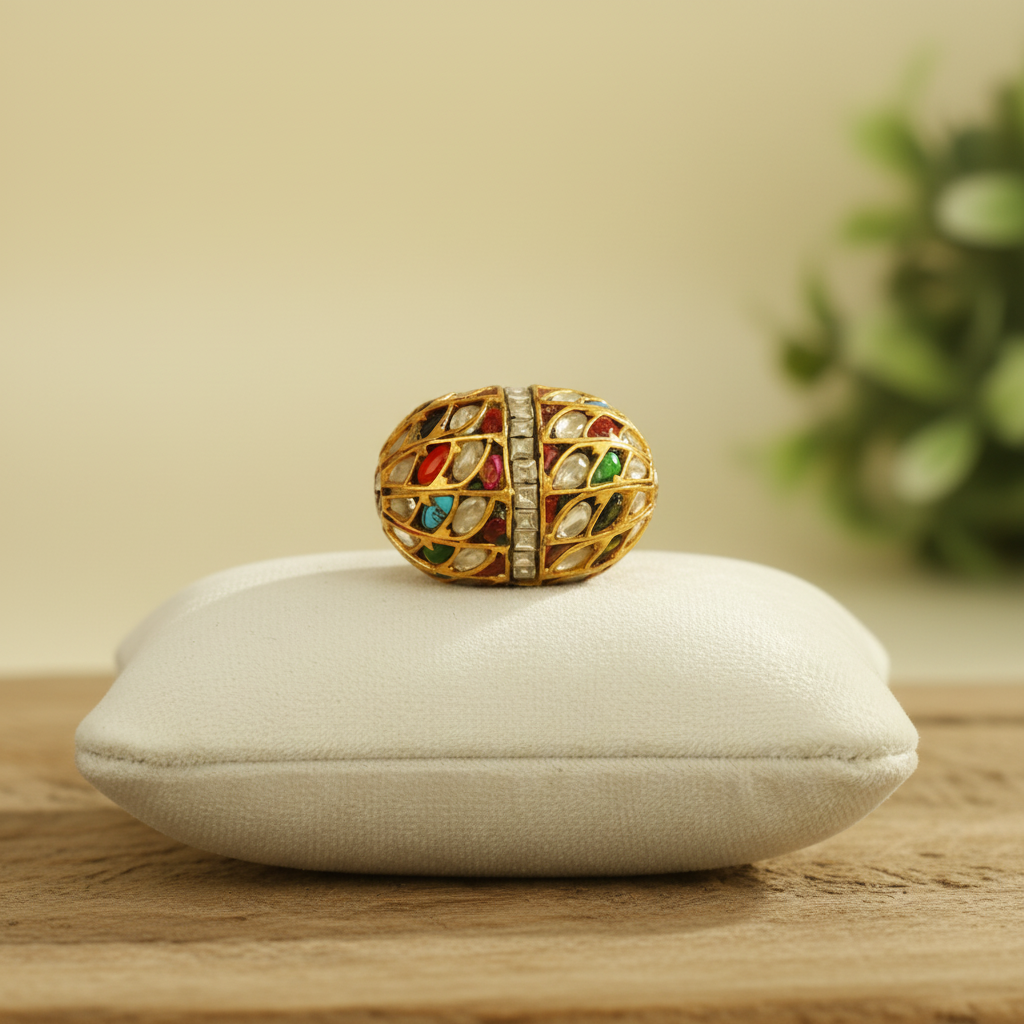 Multicolor Lattice Oval Bead