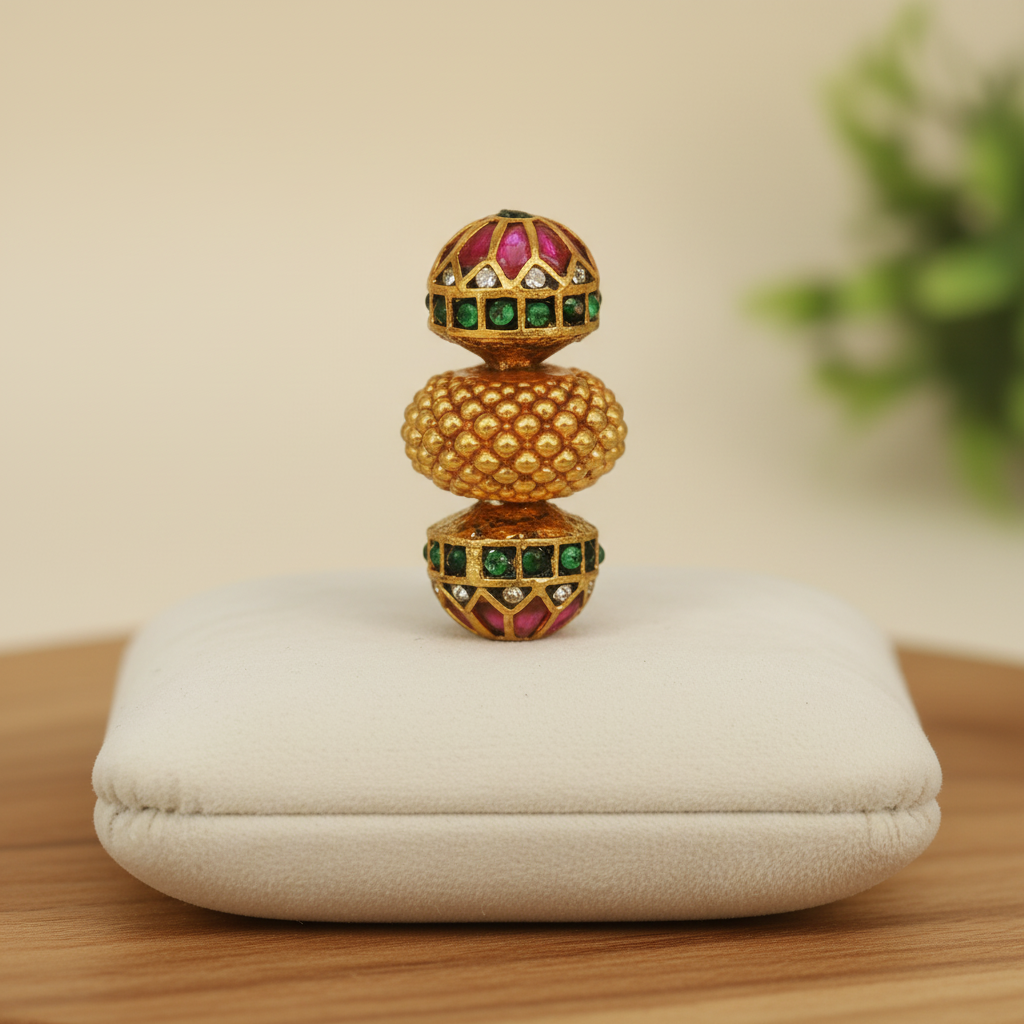 Ornate Textured Jeweled Bead