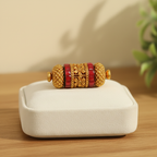Gold Floral Red Barrel