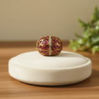 Jeweled Ruby Barrel Bead