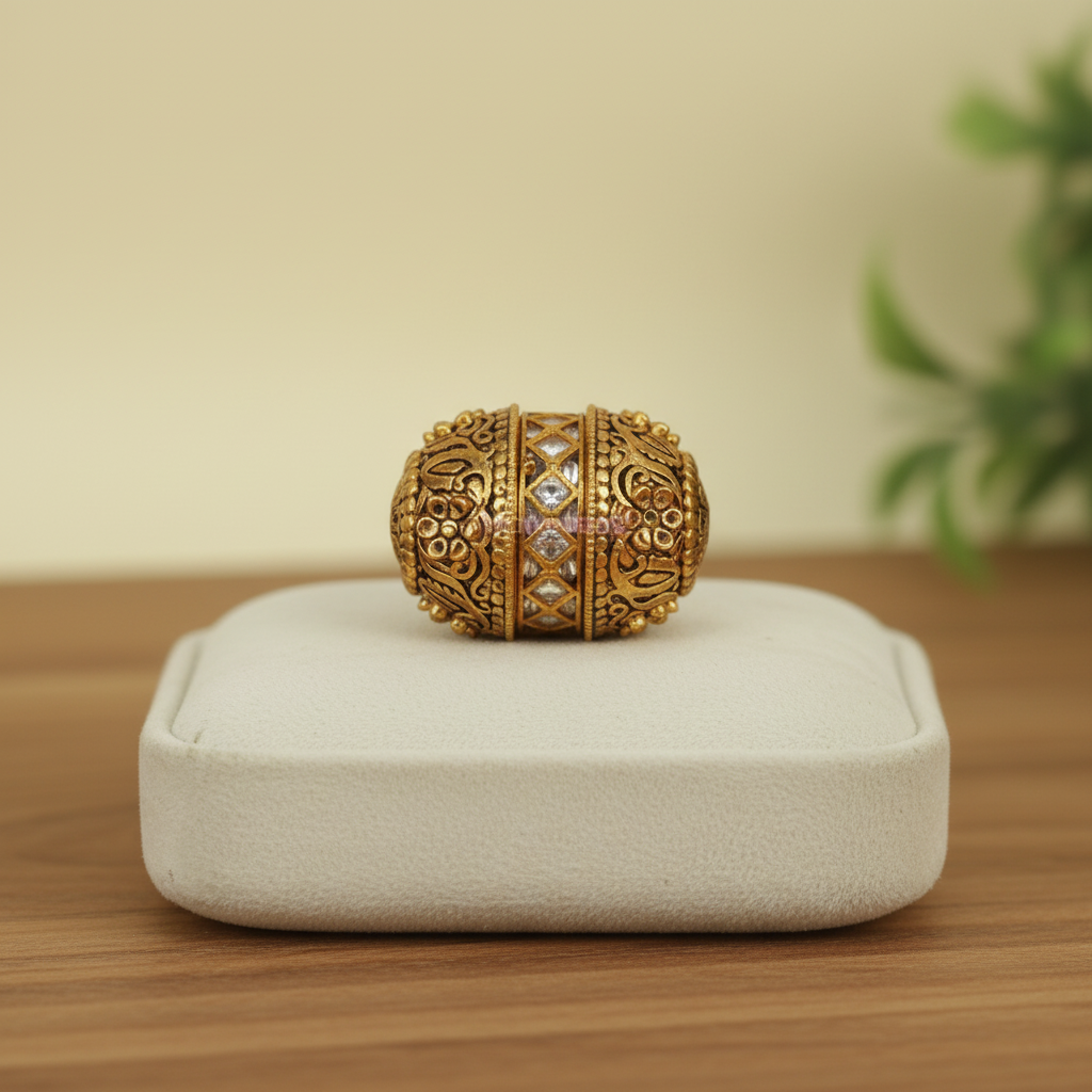 Ornate Gold Jeweled Bead