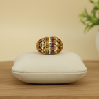 Crimson Clear Gold Oval