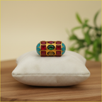 Jeweled Enamel Barrel Bead