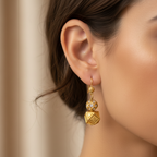Gold Geometric Drop Earrings