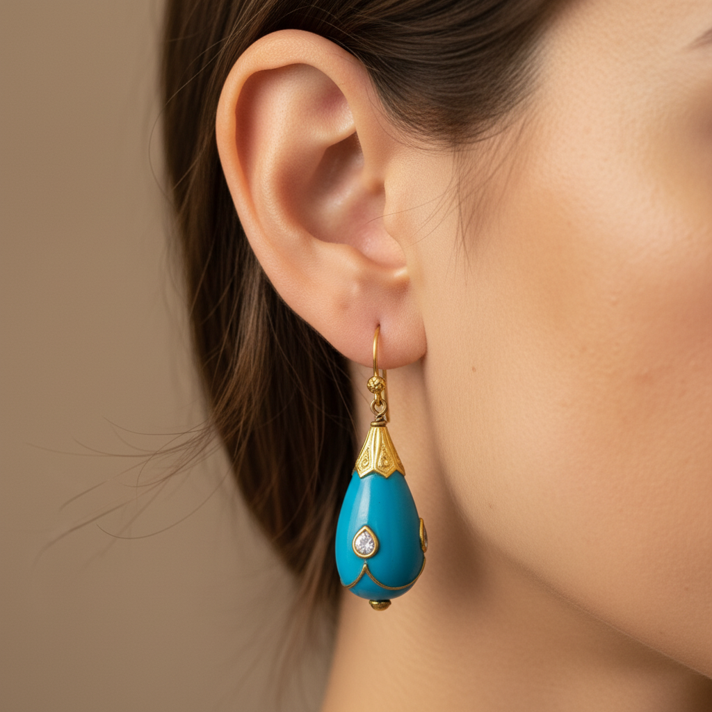Teal Drop Earrings